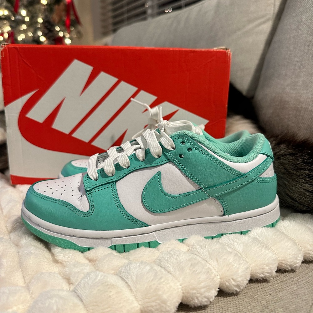 Nike Dunk Low | Glow Green | Aqua and White Sneakers